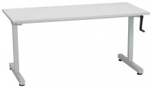 TMA187 Triumph Manual Wind. Crank Handle. Height Adjust Desk. Ht Range 715 To 1015 High. White Or Beech Top